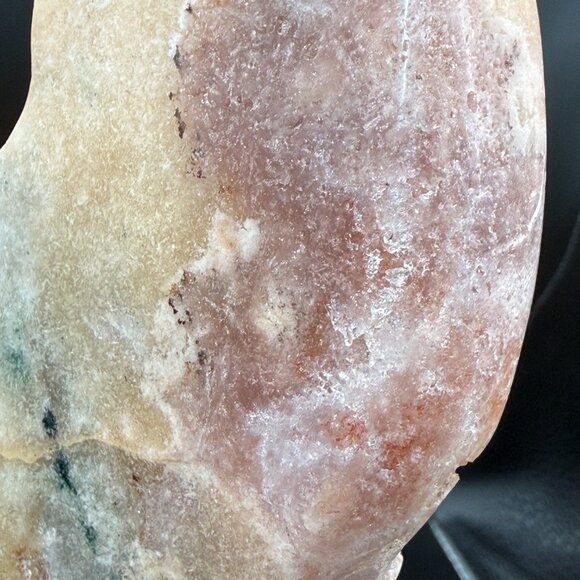 Pink Amethyst Green Jasper Agate Moon Face Profile Carving Druzy Crystal Natural - Picture 7 of 9